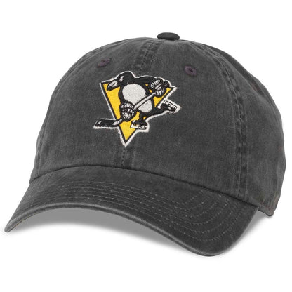 American NeedleNew Raglan NHL Team Adjustable Hat, Pittsburgh Penguins, Black (36672A-PPN)