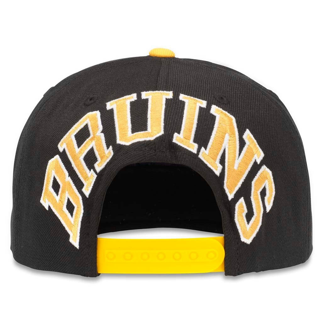 AMERICAN NEEDLE Blockhead 2 NHL Team Flat Brim Hat, Boston Bruins, Black/Gold (43732A-BBR)