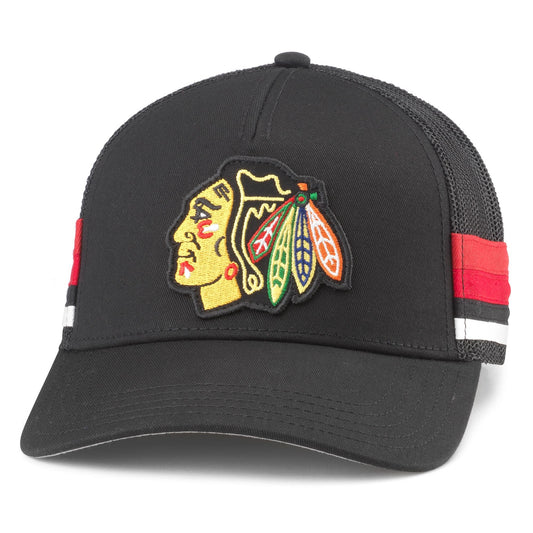 AMERICAN NEEDLE Chicago Blackhawks NHL Hotfoot Adjustable Snapback Baseball Hat, Black (23018A-CBH-BLK)