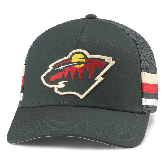 AMERICAN NEEDLE Minnesota Wild NHL Hotfoot Adjustable Snapback Baseball Hat, Dark Green (23018A-MNW-DGRN)