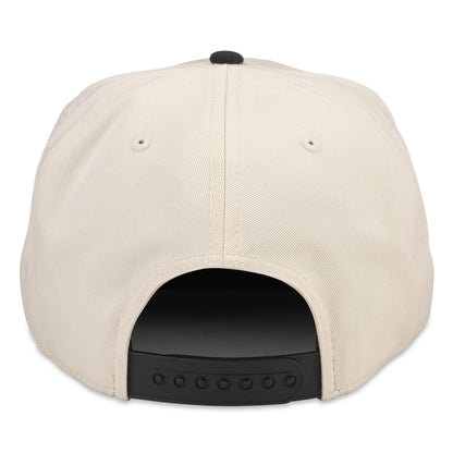 AMERICAN NEEDLE Rolling Stones Roscoe Adjustable Snapback Baseball Hat, Ivory/Black (23008A-RLSTONE-IBLK)