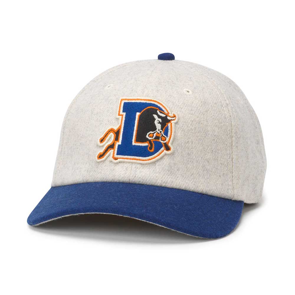 Durham Bulls Hat: Ivory/Royal Strapback Dad Hat | MiLB