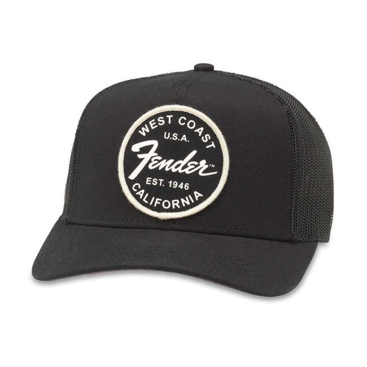 Fender Guitars Hat: Black Snapback Trucker Hat | Vintage Hats