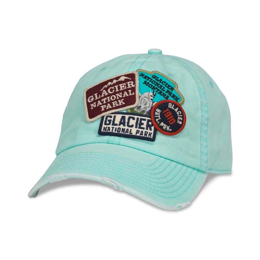 Glacier National Park Hats: Seafoam Green Strapback Dad Hat