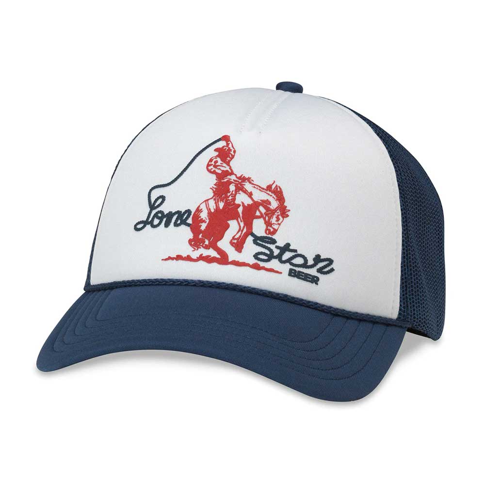 Lone Star Beer Hats: Red/White/Black Snapback Foam Trucker Hat
