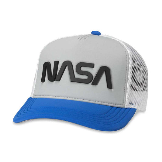 NASA Hats: Blue/Grey/White Snapback Trucker Hat | Popular Brands