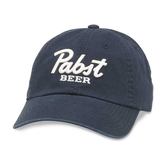 Pabst Blue Ribbon Hat: Navy Strapback Dad Hat | PBR | Beer Brands