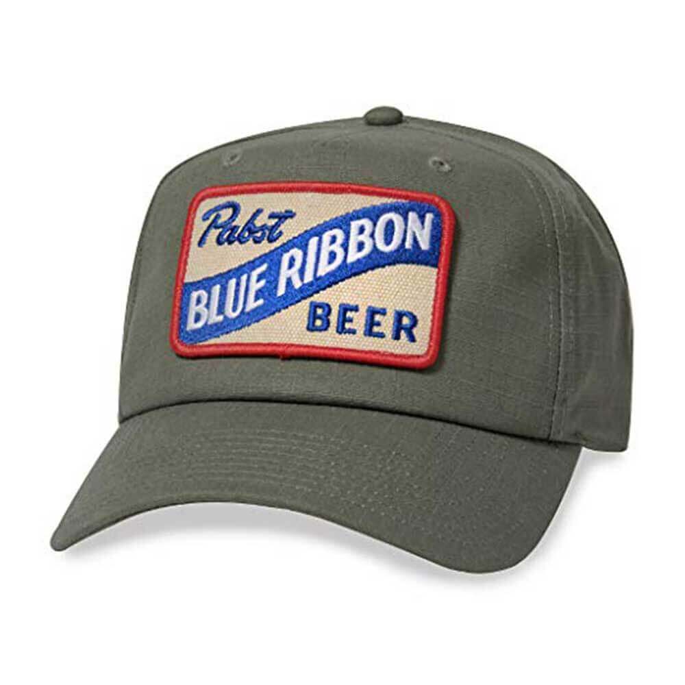 Pabst Blue Ribbon Hat: Olive Strapback Trucker Hats | PBR Beer