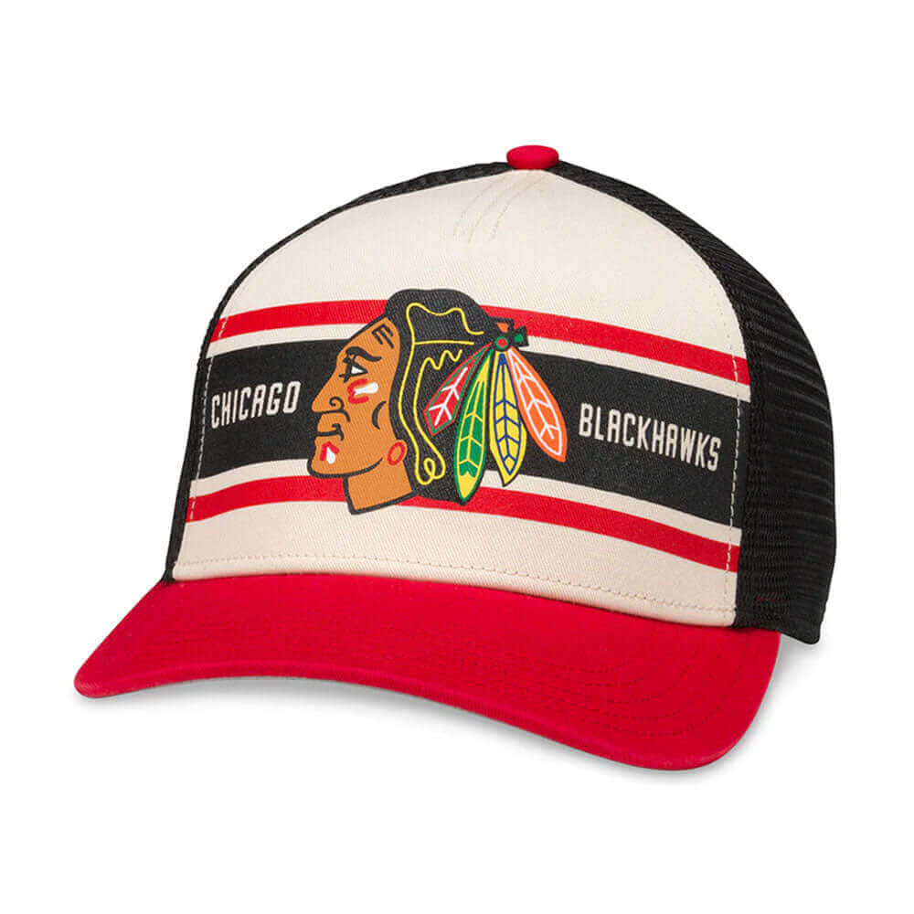 Chicago Blackhawks Hats: Black Mesh Snapback Trucker Hat | NHL