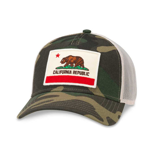  California Flag Hats: Camo Snapback Trucker Hat | State Flags