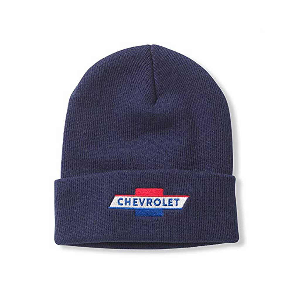 Chevrolet Beanie: Navy Cuffed Knit Winter Hat | Car Hats