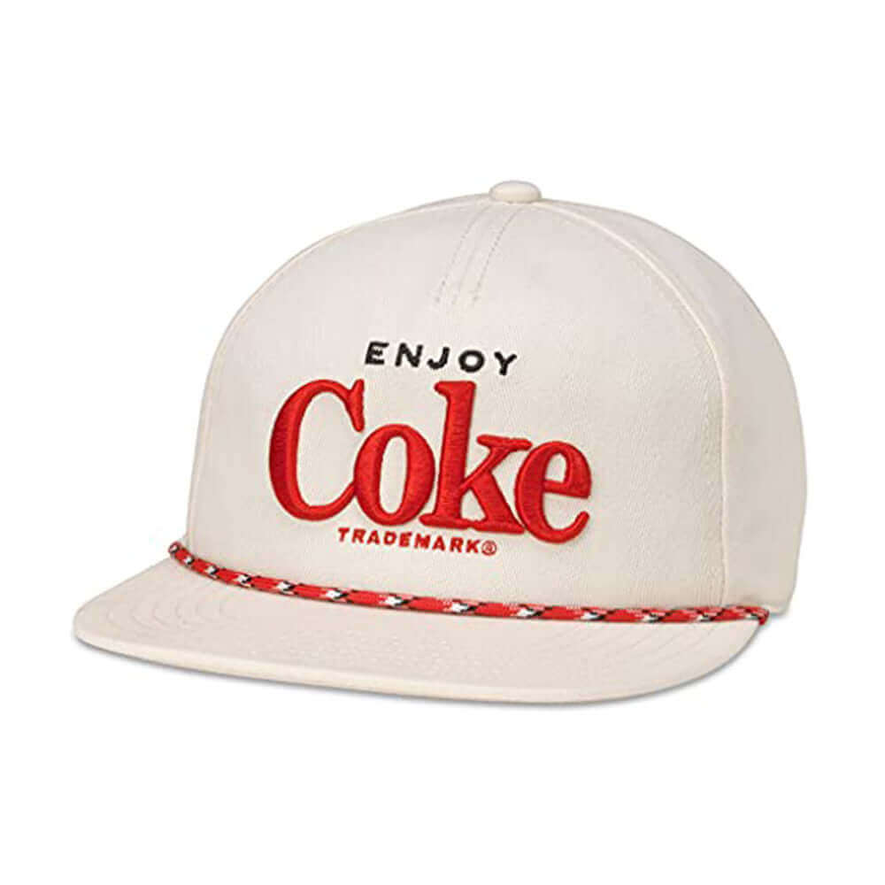Coca-Cola Hats: Ivory Snapback Rope Hat | Official Coke License