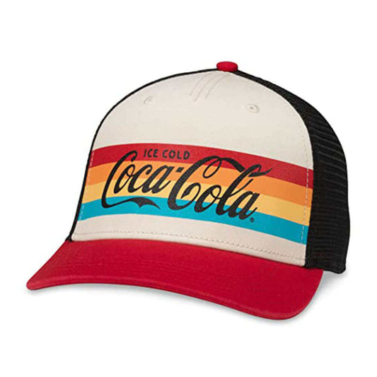 Coca-Cola Hats: Ivory/Red/Black Snapback Trucker Hat | Retro Coke