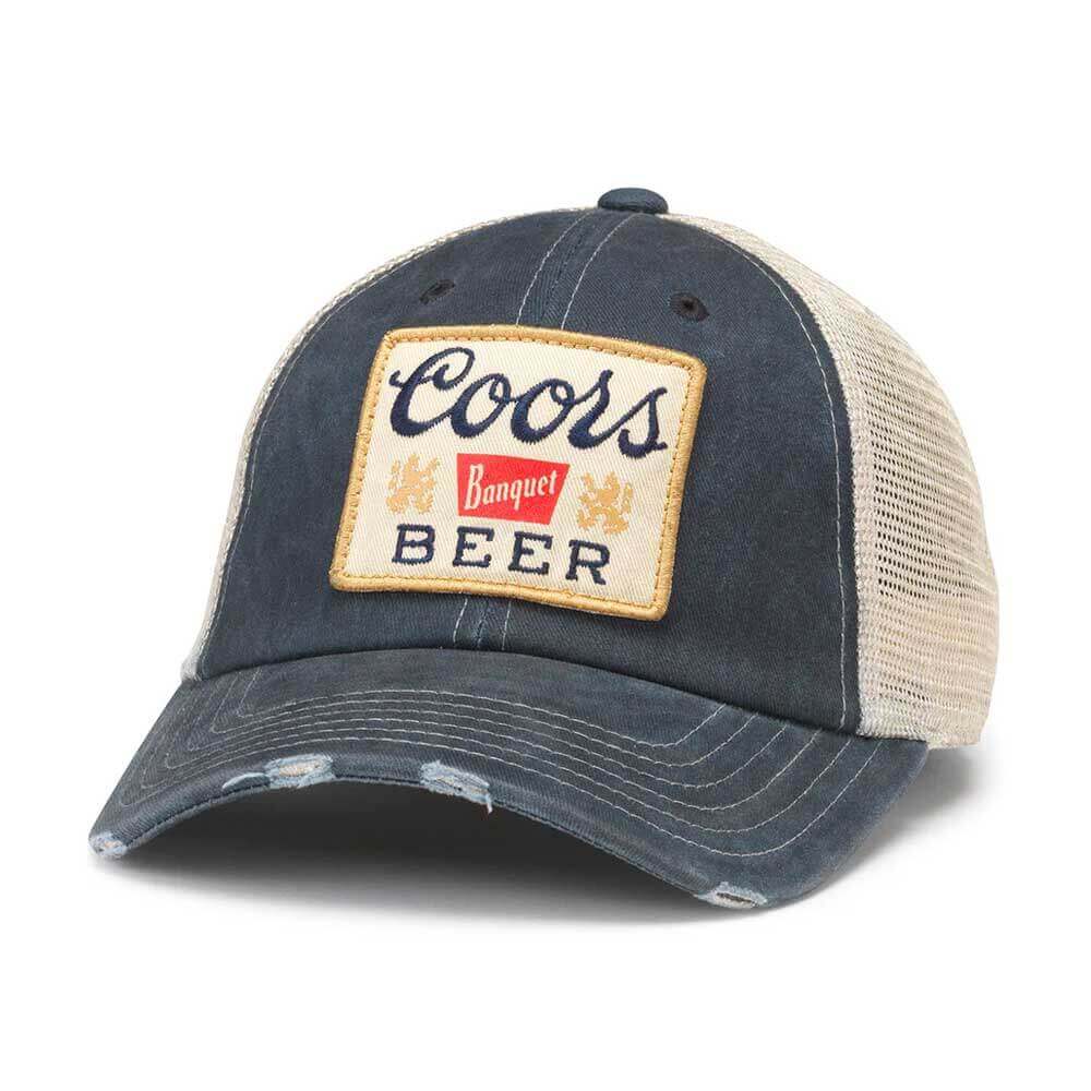 Coors Banquet Hats: Stone/Navy Snapback Trucker Hat | Beer Brands