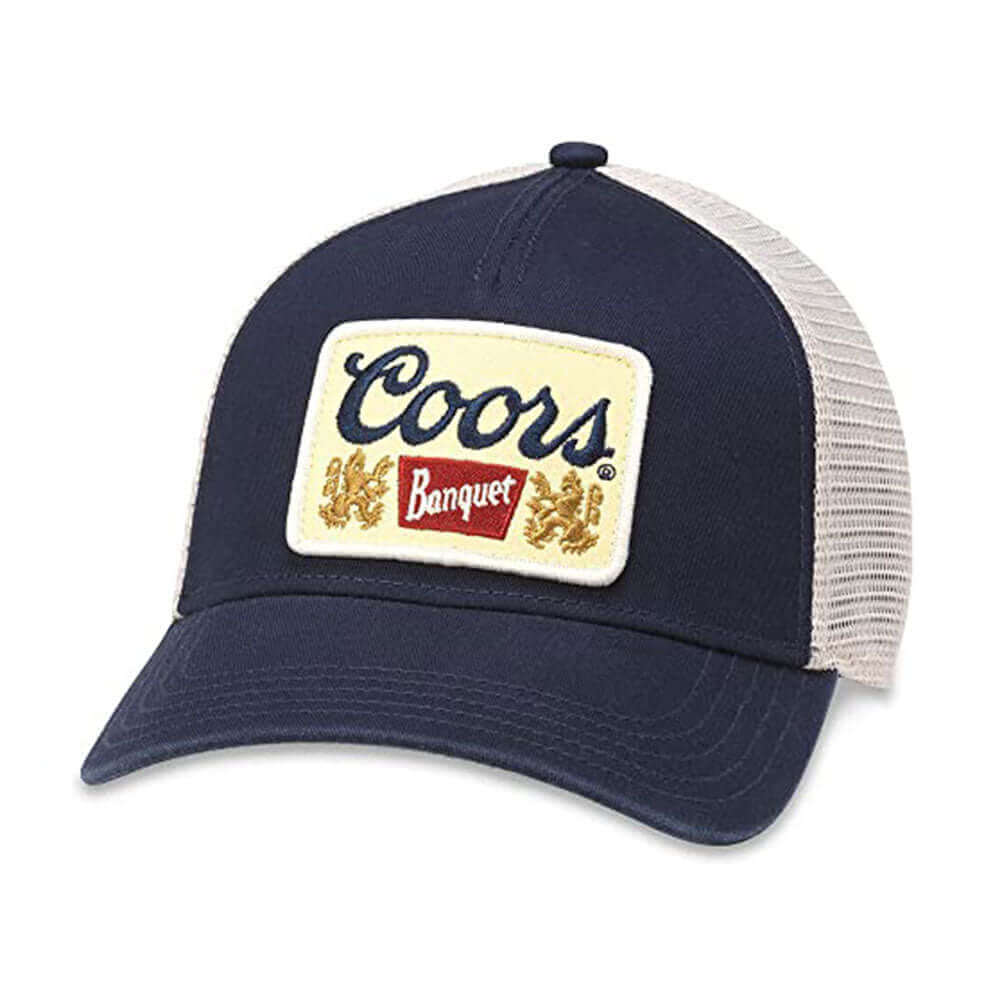 Coors Banquet Hats: Navy/White Snapback Trucker Hat | Beer Brands