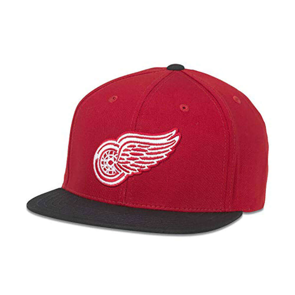 Detroit Red Wings Hat: Red/Black Snapback Flat Bill Hat | NHL