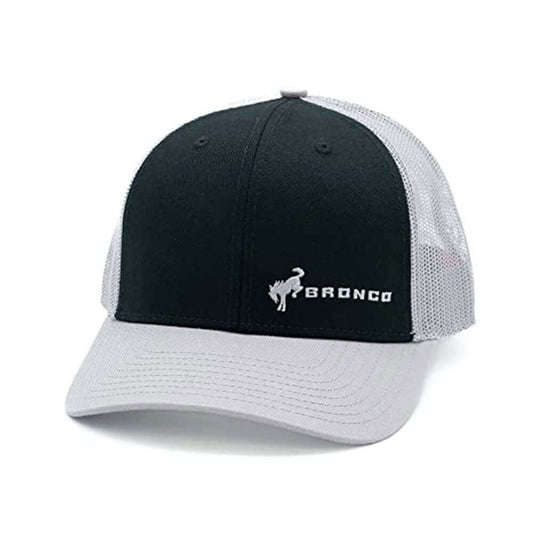 Ford Bronco Hats: Black/Grey Snapback Trucker Hat | Meshback
