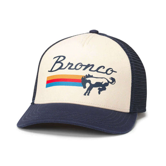 Ford Bronco Hats: Ivory/Navy Snapback Trucker Hat | Vintage Brands
