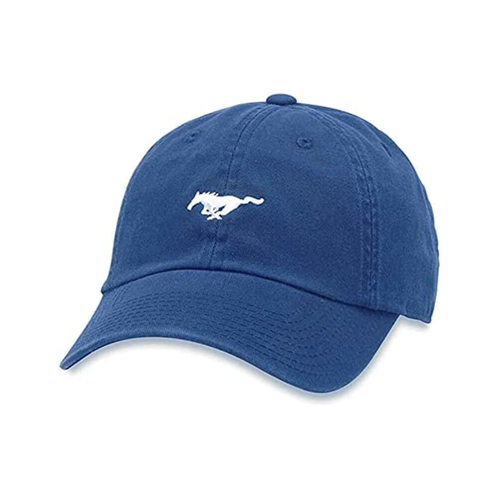 Ford Mustang Hat: Micro Bay Blue Strapback Dad Hat | Vintage Brands