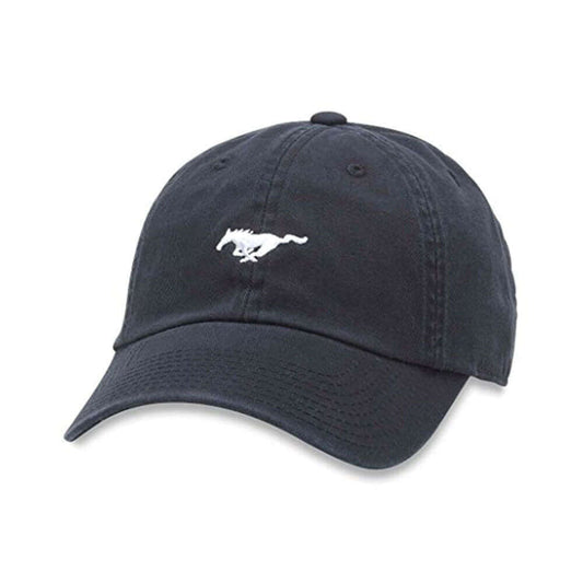 Ford Mustang Hats: Micro Black Strapback Dad Hat | Vintage Brands