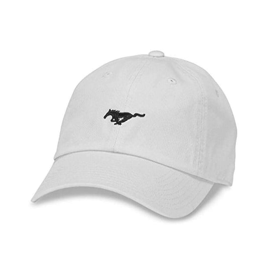 Ford Mustang Hats: Micro White Strapback Dad Hat | Vintage Brands