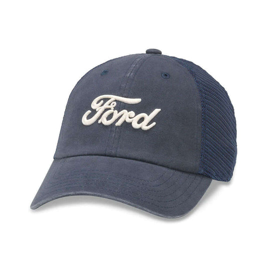 Ford Hats: Navy Strapback Dad Hat with Mesh Backing | Vintage Brands