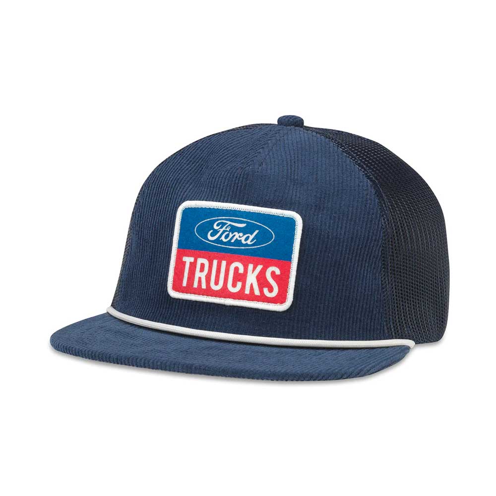 Ford Trucks Hats: Corduroy Navy Snapback Rope Hat | Vintage