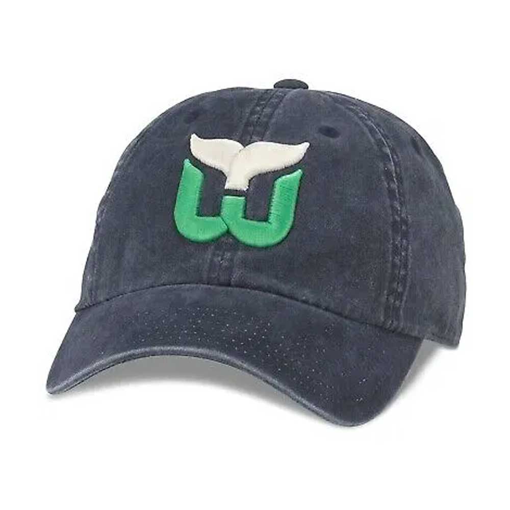 Hartford Whalers Hat: Navy Buckle Strap Baseball Hat | Retro Teams