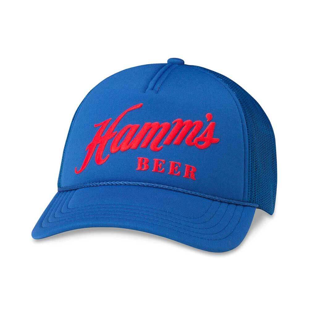 Hamm's Beer Hats: Royal Blue Snapback Foam Trucker Hat