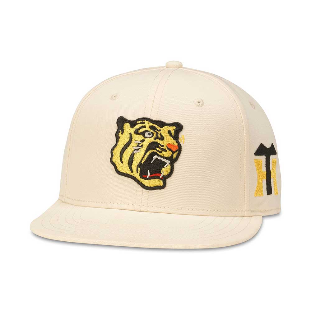 Hanshin Tigers Hat: Ivory Snapback Flat Bill Hats | Japanese Baseball