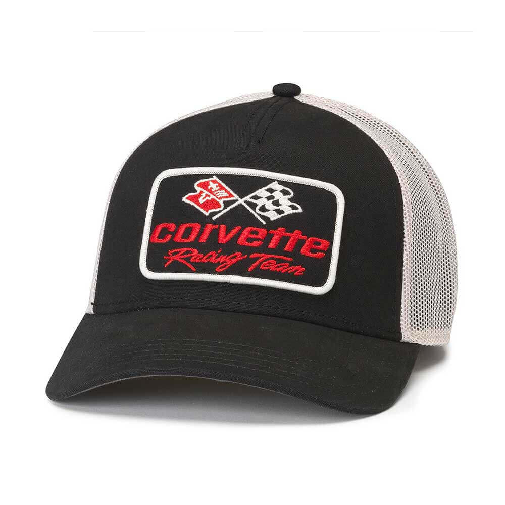 Corvette Hat: Ivory/Black Snapback Trucker Hat | Classic Brands