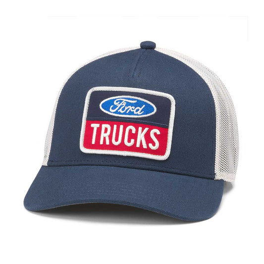 Ford Trucks Hat: Ivory/Navy Snapback Trucker Hat | Classic Brands