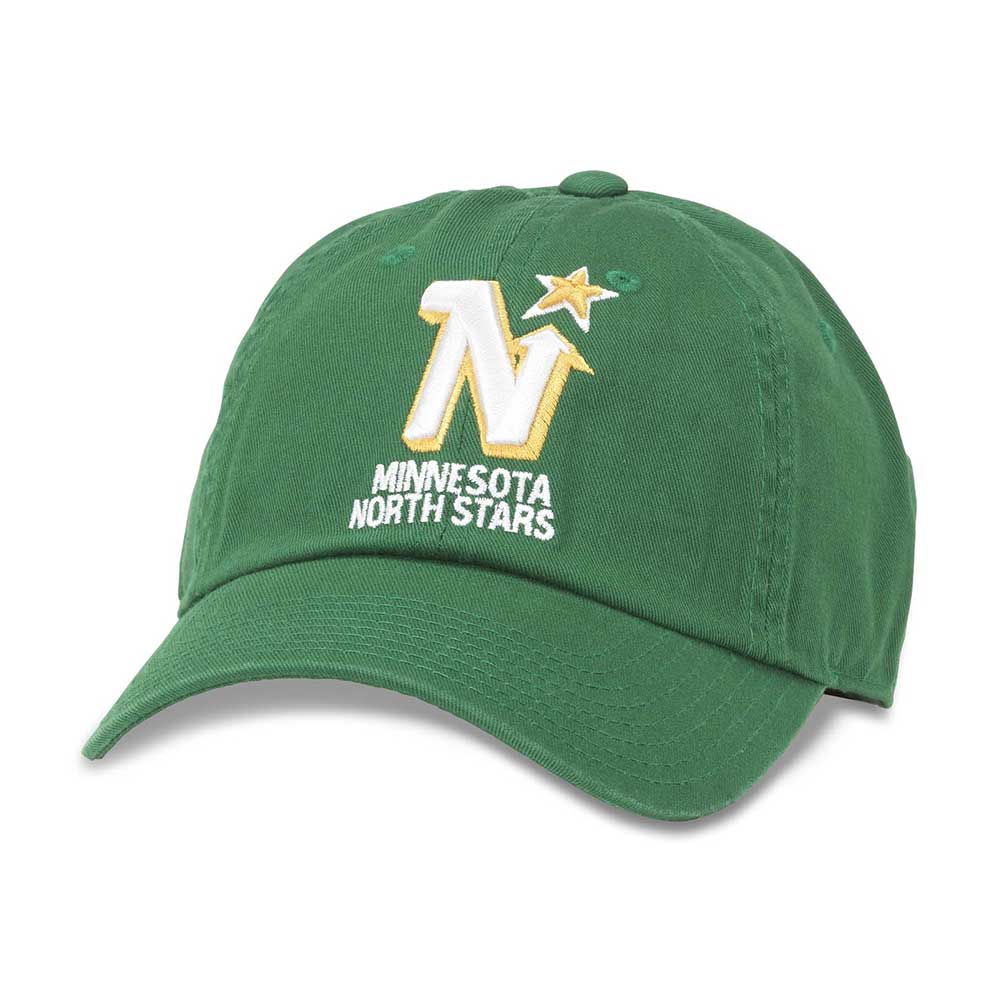Minnesota North Stars Hats: Kelly Green Strapback Dad Hat | Vintage