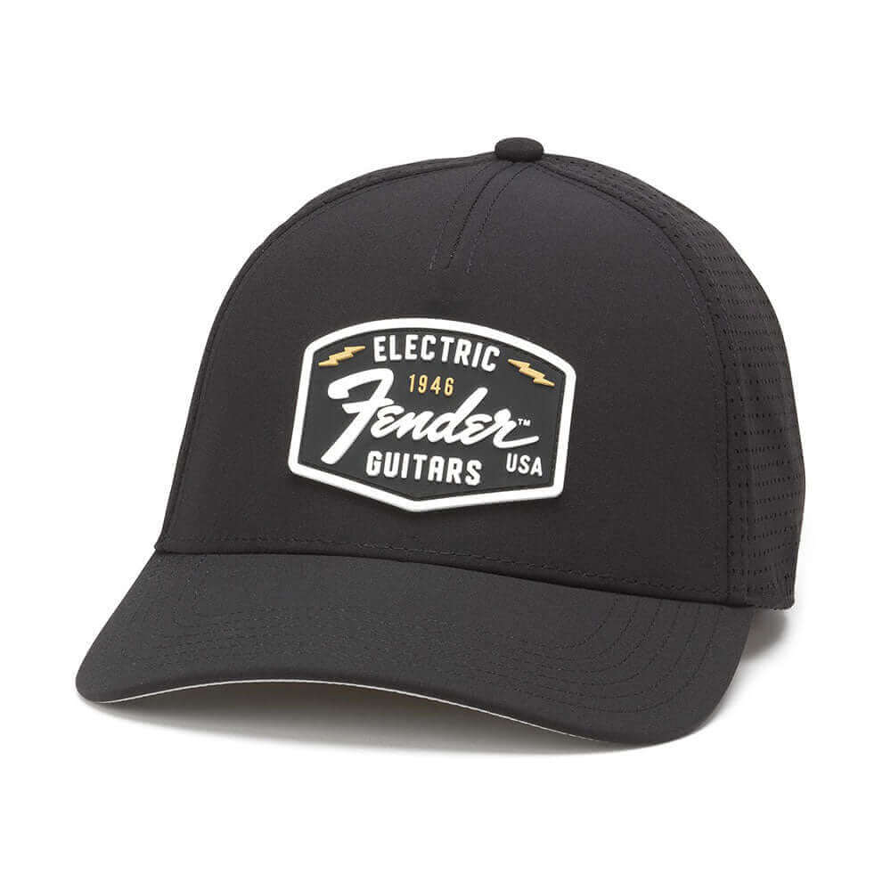 Fender Hats: Black Snapback Performance Hat | PVC Patch