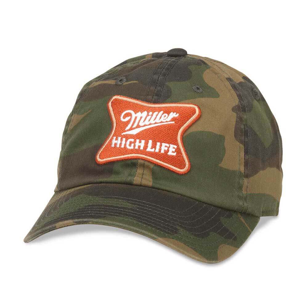 Miller High Life Hat: Beer Camo Strapback Dad Hats | Beer Brands