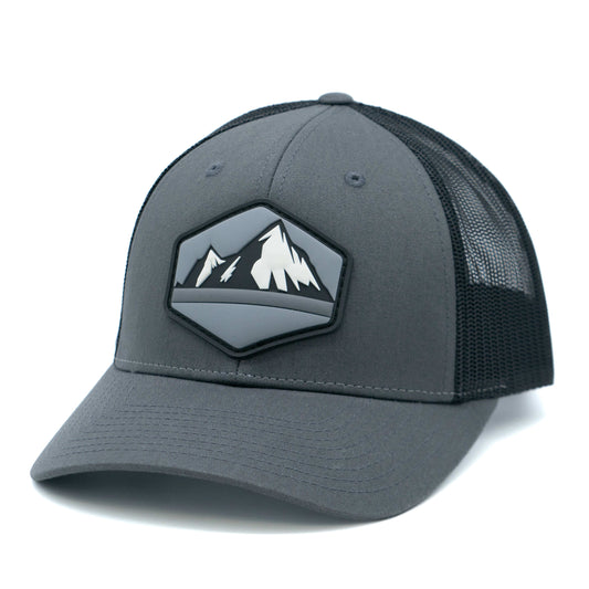 HGP Mountain View PVC Patch Charcoal Grey/Black Snapback Trucker Hat
