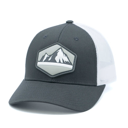 HGP Mountain View PVC Patch Charcoal Grey/White Snapback Trucker Hat