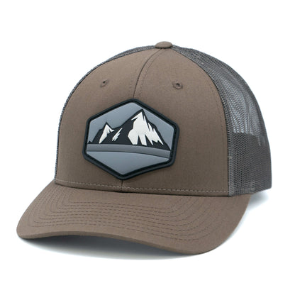 HGP Mountain View PVC Patch Charcoal Grey/White Snapback Trucker Hat