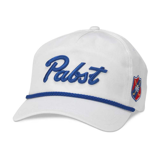 Pabst Blue Ribbon Hats: White Snapback Rope Hat | PBR Beer