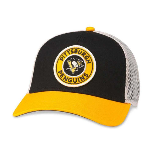 American-Needle-NHL-Hockey-Pittsburgh-Penguins-Ivory-Black-Gold-Adjustable-Snapback-Trucker-Hat-HPS-Hat-pro-Shop-Com