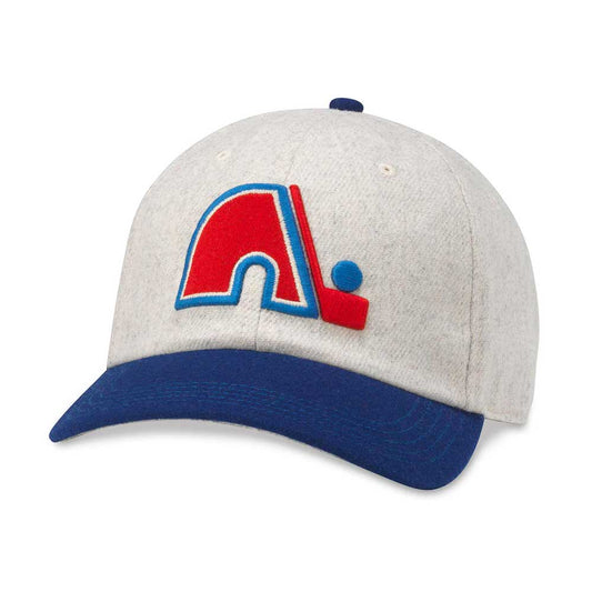 Quebec Nordiques Hats: Ivory/Royal Strapback Dad Hat | NHL