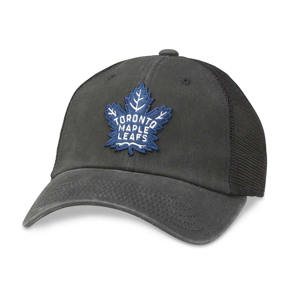 American-Needle-Toronto-Maple-Leafs-NHL-Black-Adjustable-Buckle-Strap-Dad-Hat-HPS-Hat-pro-Shop-Com