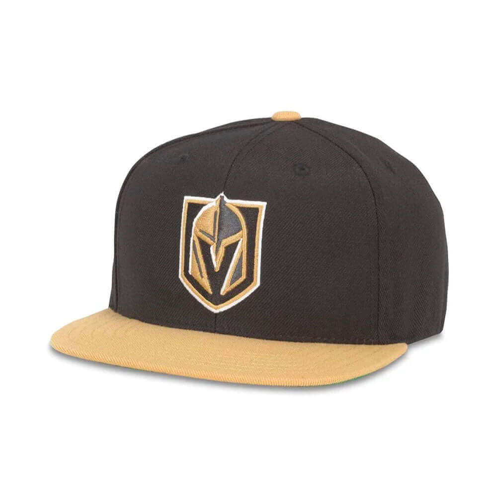 Vegas Golden Knights Hat: Black/Gold Snapback Flat Bill Hat | NHL